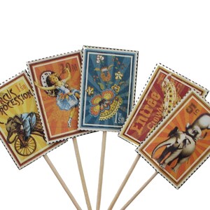 24 Le Cirque Wizards of Wonder Party Picks, Toothpicks, Cupcake Toppers, Food Picks, Sandwich Picks No960 image 3