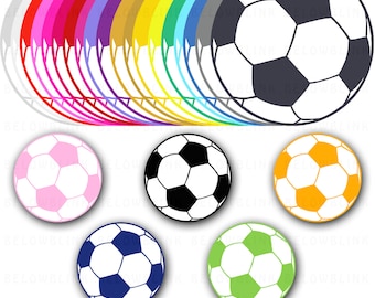 Soccer Ball Digital Clip Art Commercial Use - Instant Download  - DP115
