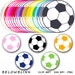 Soccer Ball Digital Clip Art Commercial Use - Instant Download  - DP115 