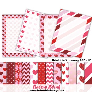 Giorno di San Valentino carta da lettere della cancelleria carta intestata stampabili 8,5 "x 11" stampabile carta scrapbooking arte hobby download immediato - DP719
