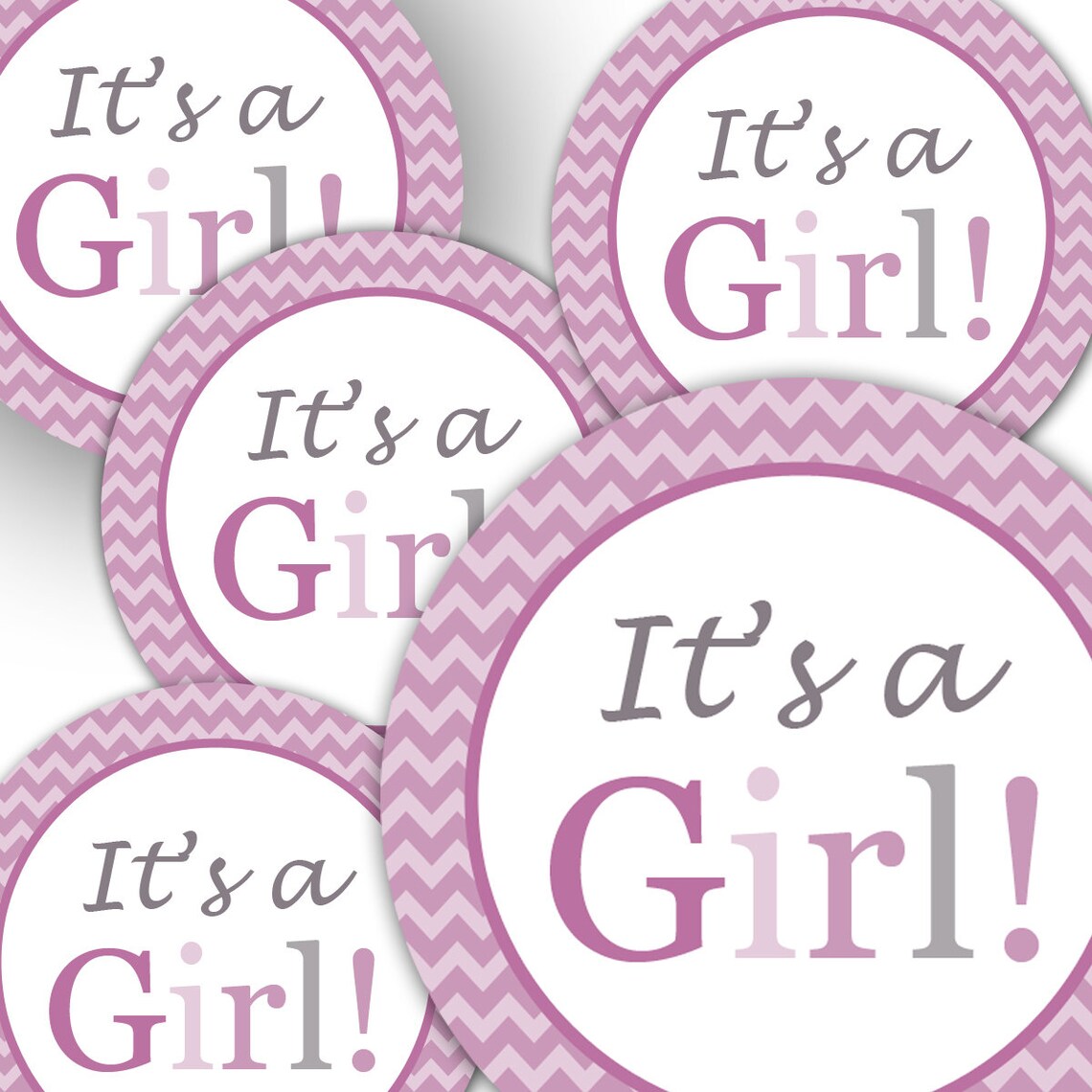 It's a Girl Cupcake Toppers Printable Tags Baby Shower Etsy