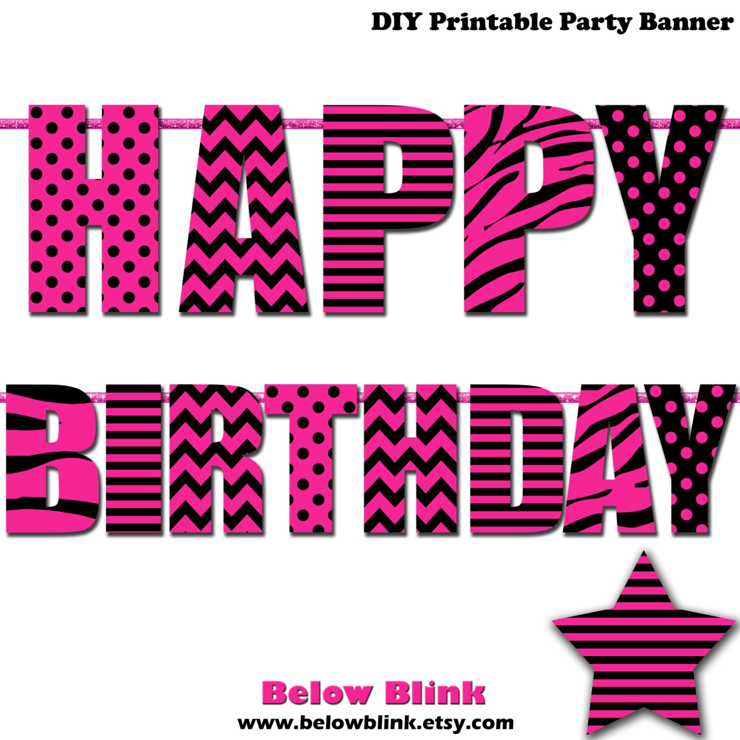 Sweet 16 Happy Birthday Banner Printable Banner Pink and - Etsy