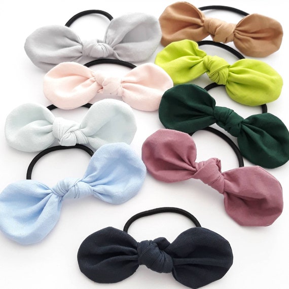 Top Knot Bow Hair Tie Bun Ponytail Holder Elastic Hair Girls Women ...