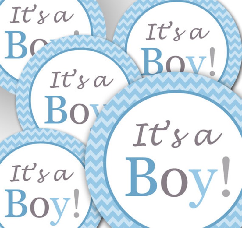 It's a Boy Cupcake Toppers Printable Tags Favors Baby Etsy
