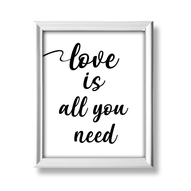 Love is All You Need Printable Sign Romantic Art Positive Etsy