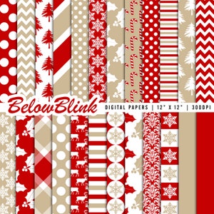 Weihnachten DigitalPapier, Urlaub Scrapbook Papiere, kommerzielle Nutzung, Schneeflocke Muster, Weihnachtsbaum, Scrapbooking Papiere DP889
