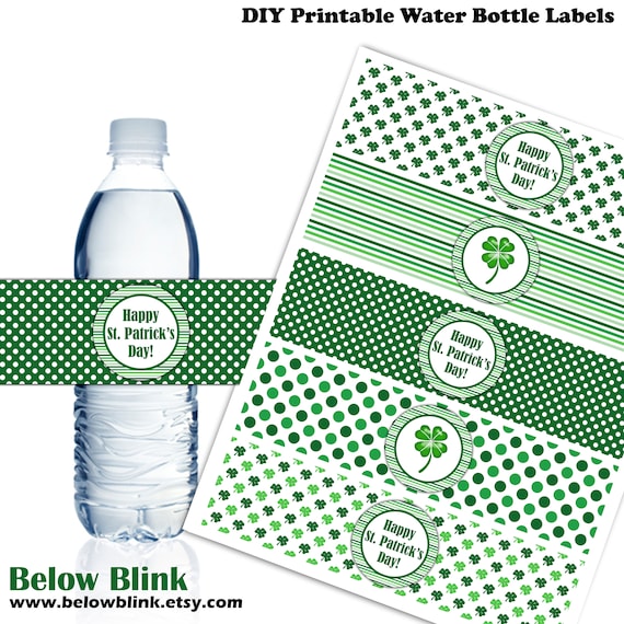 DIGITAL Rainbow St Patrick/'s Day Water Bottle Labels Napkin Rings Instant Download Irish Holiday Party Supplies