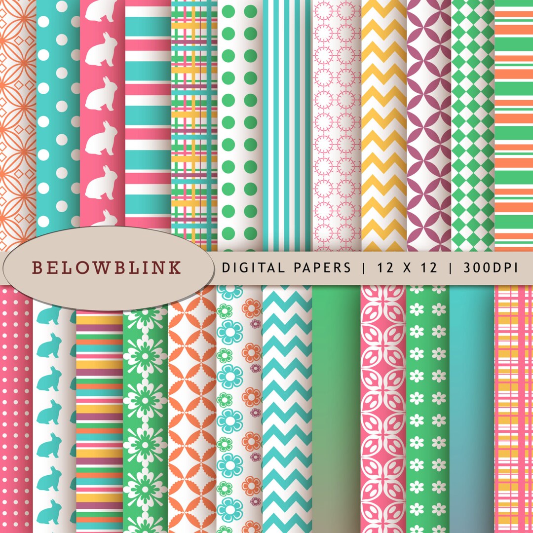 Easter Digital Paper Pack, Scrapbook Papers, 24 Jpg Files 12 X 12 ...