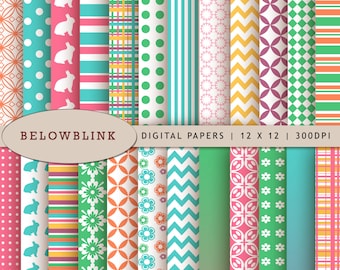 Easter Digital Paper Pack 24 Jpg Files 12 X 12 Instant Download D219 - Etsy
