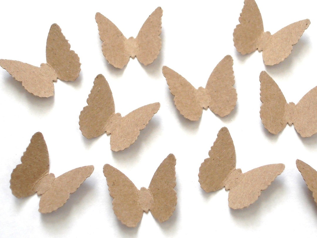 100 Kraft Butterfly Confetti Birthday Confetti Baby Shower Etsy