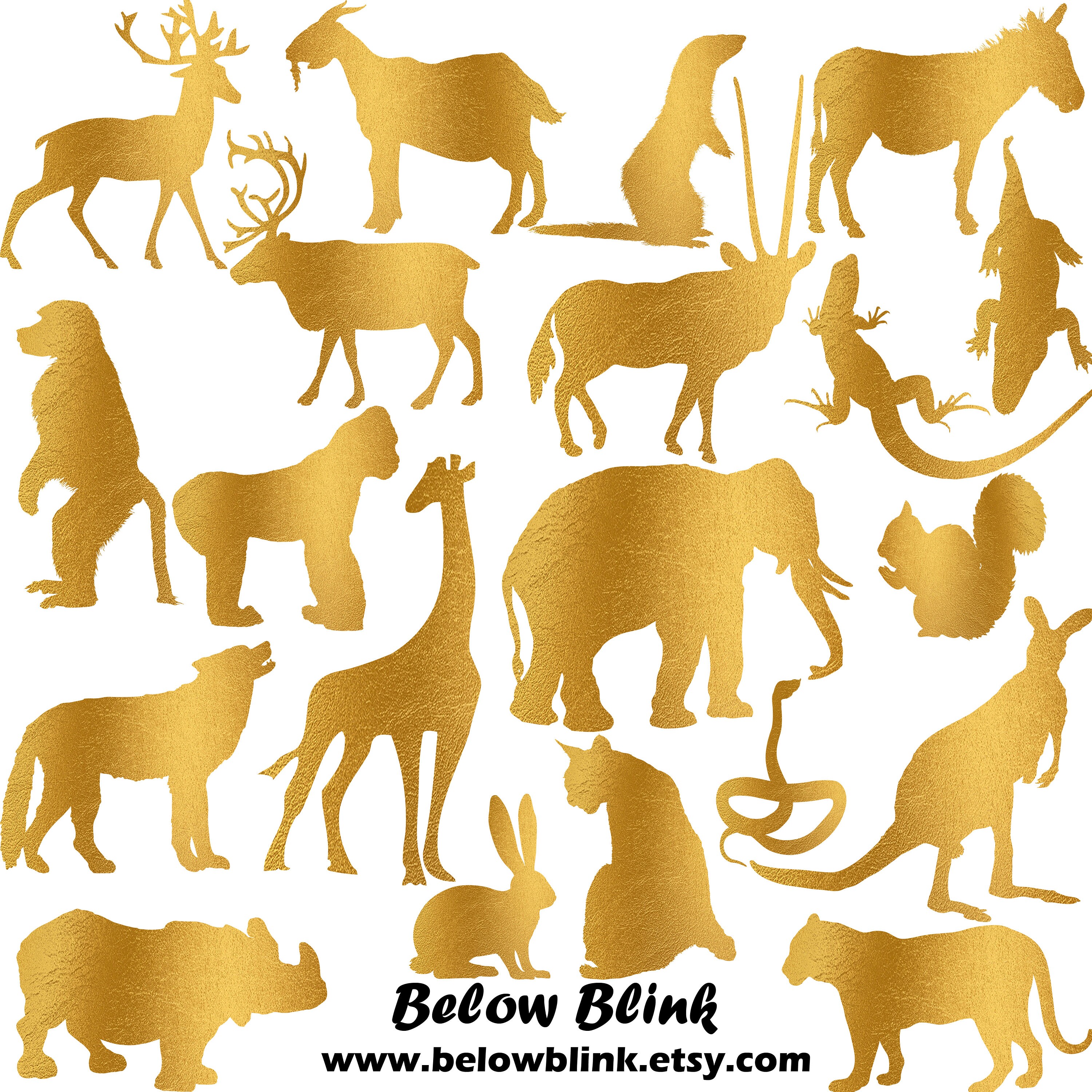 Gold Animals Safari Clipart PNG Vector Graphics Clip Art Jungle Safari ...
