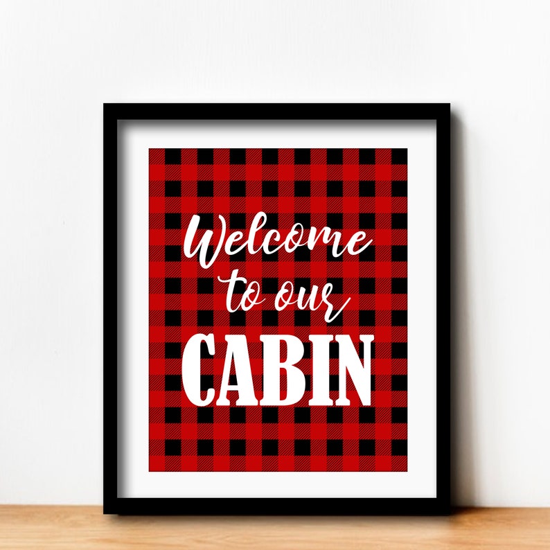 Welcome to Our Cabin Sign Printable Wall Art Cabin Decor | Etsy