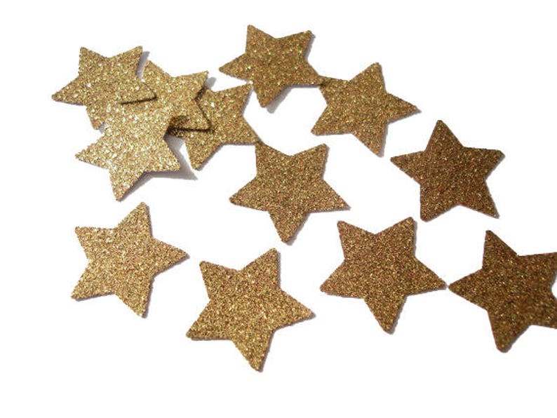 Glitter Gold Star Confetti 50CT, Birthday Party Decorations, Baby Shower, Twinkle Twinkle Little Star No692 image 1