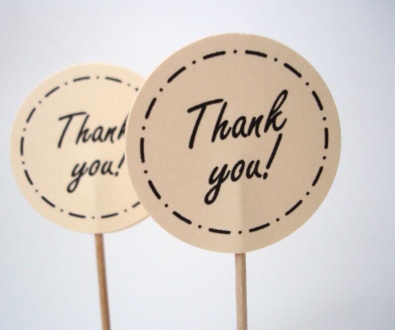 10 Thank You Party Picks Cupcake Toppers Food Picks Etsy