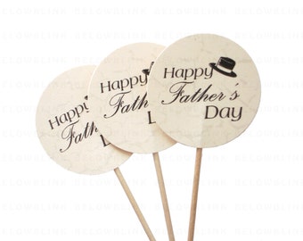 10 Happy Father's Day  Cupcake Toppers, Food Picks, Toothpicks, Party Picks - party supplies - No1063