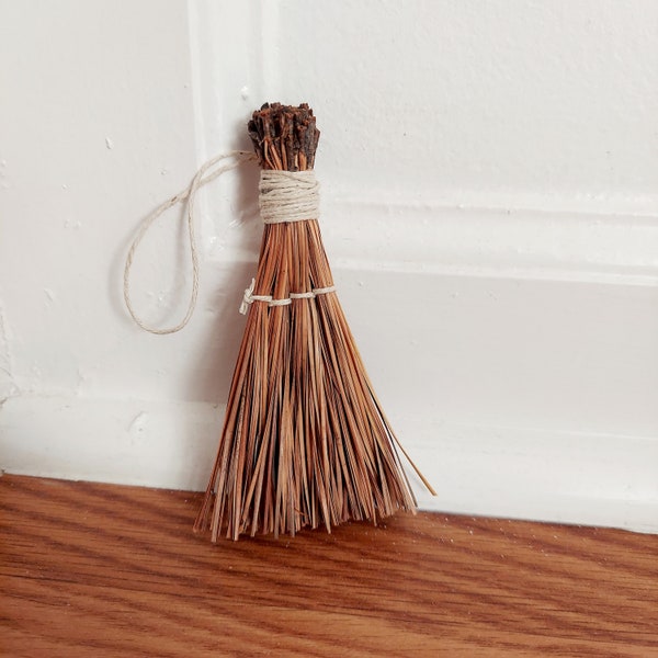 Miniature Broom Witches Broomstick Seasonal Home Decor Pine Needle Miniature Broom Ornament Rustic Folklore Decor