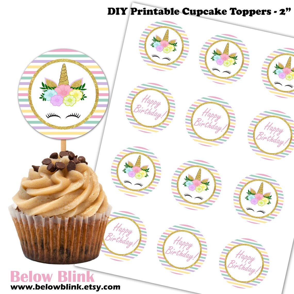 Unicorn Printable Banner Happy Birthday Banner Unicorn - Etsy
