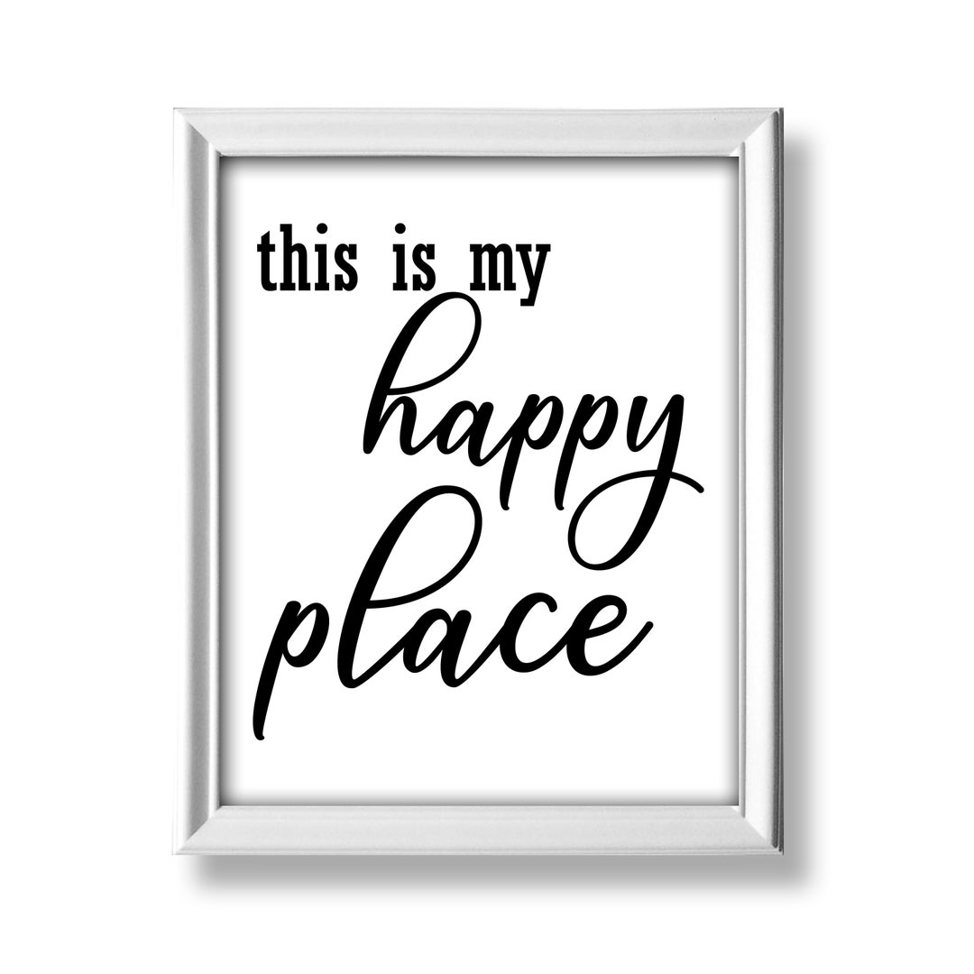 This is My Happy Place Sign Printable Wall Decor Office Wall Etsy