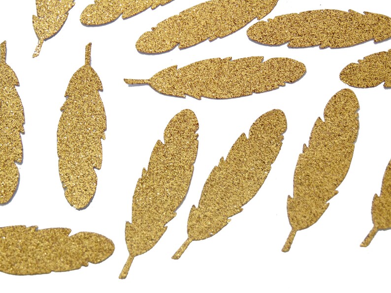 No417 Boho Wedding Tribal Baby Shower Bohemian Party Decorations 25 Feather Confetti