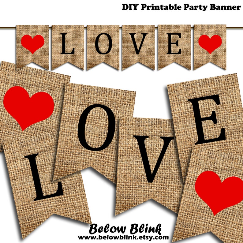 Love Banner Printable Wedding Ceremony Banner Reception - Etsy