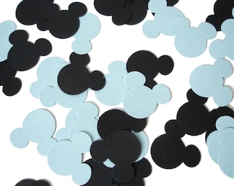 Light Blue and Black Mickey Mouse Confetti 50CT, Birthday Party Table Scatter - No623