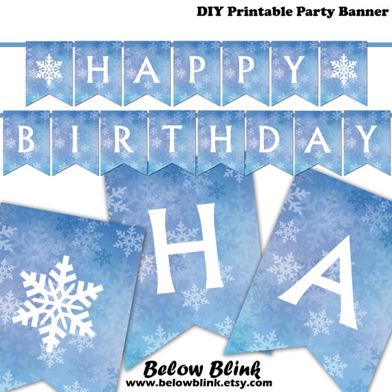 Winter Wonderland Banner, Block Letters Winter Wonderland, Winter Birthday,  First Birthday, Birthday Banner, Frozen Birthday 