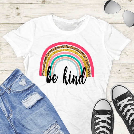 Be Kind Rainbow Sublimation Download Print Transfer Design Digital PNG Clipart DTG Printing Commercial Use - TD139 Il_570xn