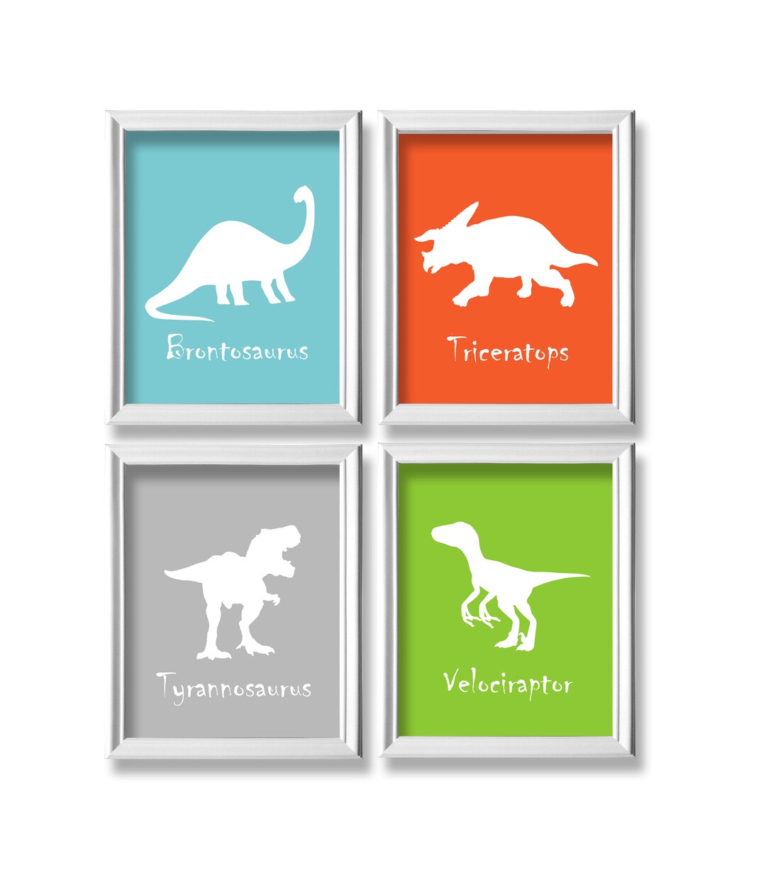 Set of 4 Dinosaur Printable Wall Decor Art Nursery Kids - Etsy