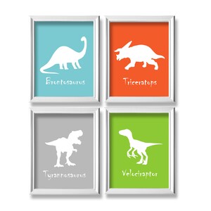 Set of 4 Dinosaur Printable Wall Decor Art Nursery Kids - Etsy