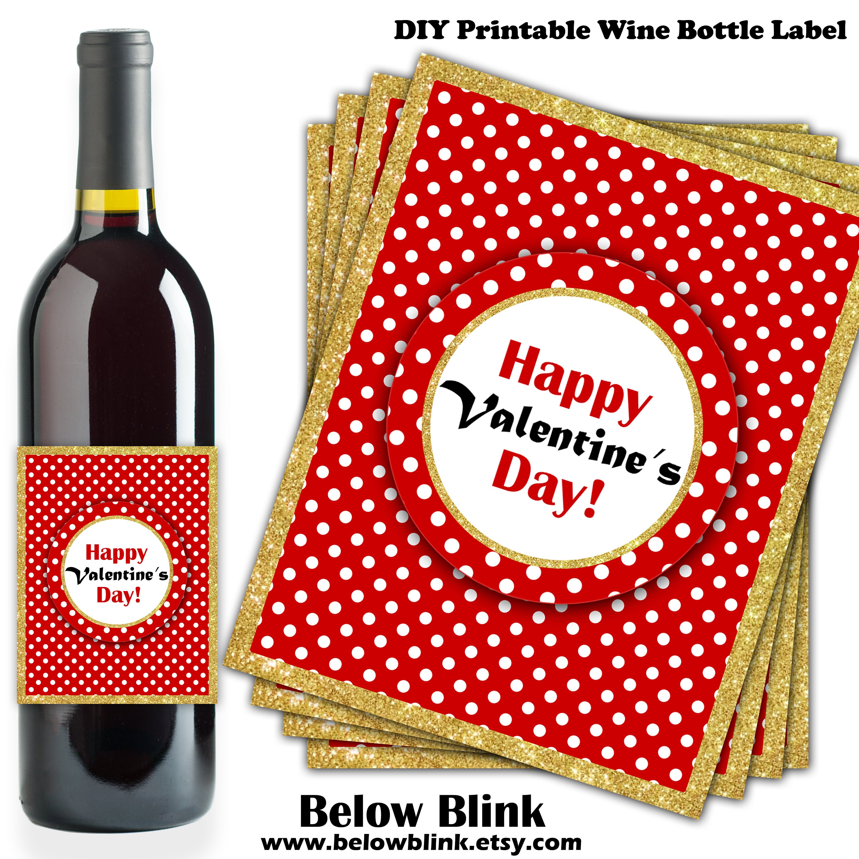 Personalized wine labels valentine's day