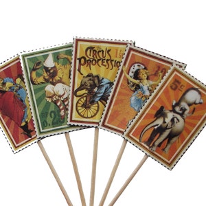 24 Le Cirque Wizards of Wonder Party Picks, Toothpicks, Cupcake Toppers, Food Picks, Sandwich Picks No960 image 1