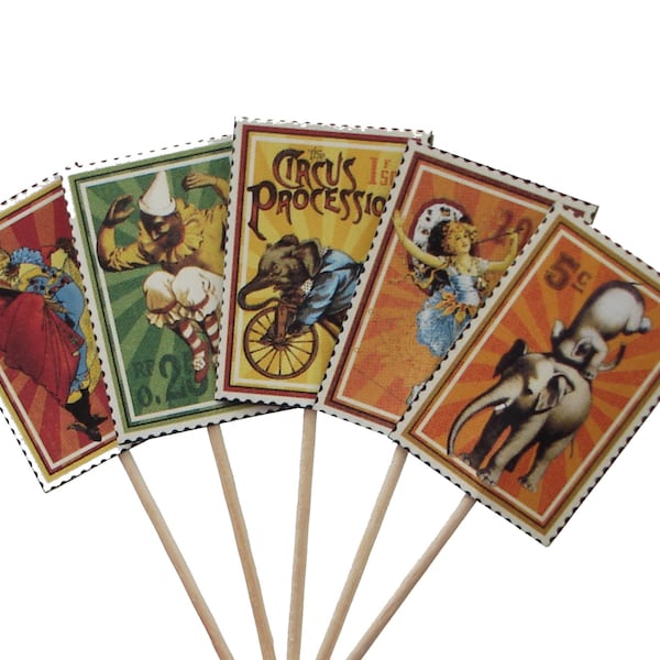 24 Le Cirque Wizards of Wonder Party Picks, Toothpicks, Cupcake Toppers, Food Picks, Sandwich Picks - No960