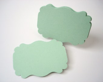 50 Pastel Green Tags Bracket Cards Scrapbooking Journaling Tags Escort Cards Favor Tags - No849