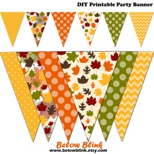 Thanksgiving Banner, Autumn Printable Banner, Thanksgiving Party Pennant Banner, Photography - Instant Download - DP452