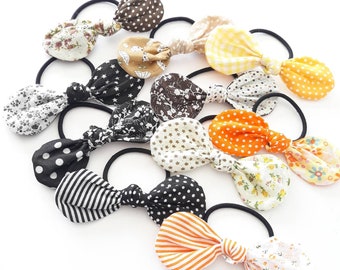 Top Knot Hair Bow Ties Ponytail Holder Elastic Hair Bands Hair Accessories Top Knot Bows