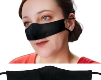 Black Nose Mask Pollen Protection Dust Cotton Washable Reusable Adjustable Straps Winter Nose Warmer Adult Size Nose Cover