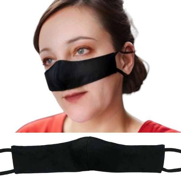 Black Nose Mask Pollen Protection Dust Cotton Washable Reusable Adjustable Straps Winter Nose Warmer Adult Size Nose Cover