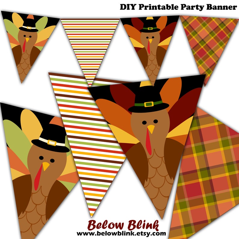 Happy Thanksgiving Banner Printable Fall Banner Give Thanks Etsy