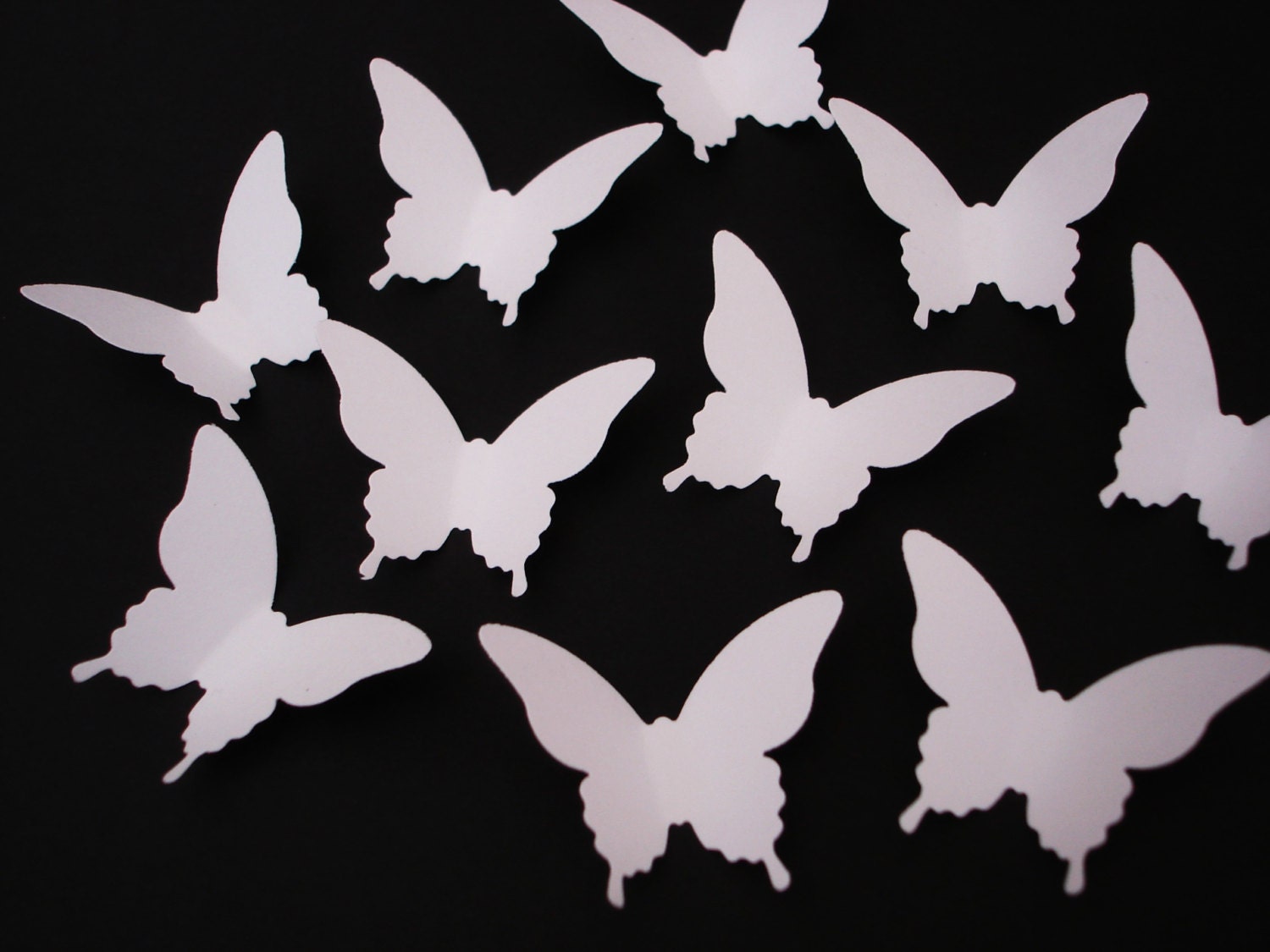 50 White Elegant Butterfly Die Cut Punch Embellishments Etsy