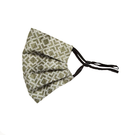 Green Face Mask adjustable straps with filter pocket cotton washable reusable breathable protection cloth mask adult size unisex Il_570xn