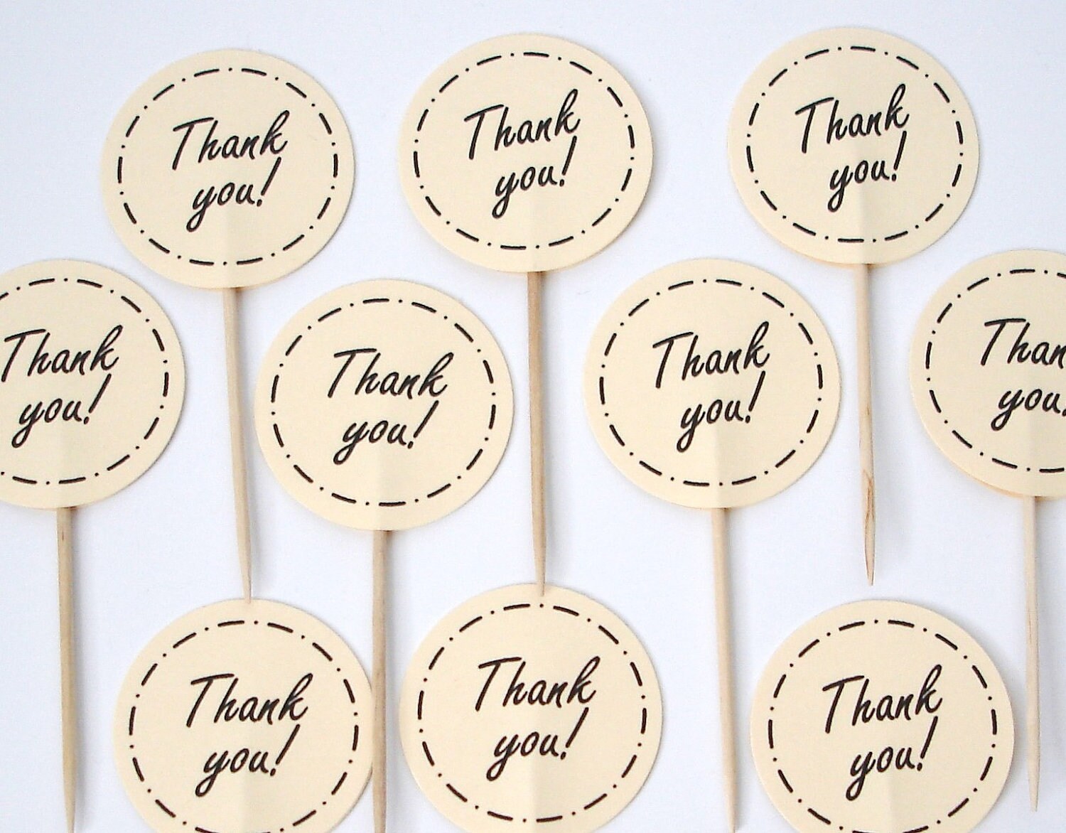 10 Thank You Party Picks Cupcake Toppers Food Picks Etsy