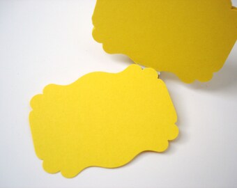 50 Bright Yellow Tags Bracket Cards Scrapbooking Journaling Tags Escort Cards Favor Tags - No154