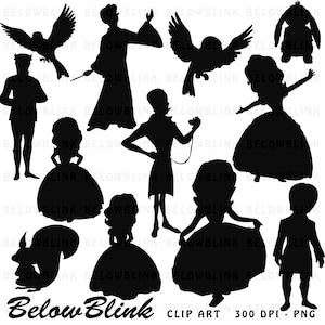Sofia the First Silhouettes Clipart Clip Art Digital Scrapbooking Commercial Use - printable clipart - Instant Download  - DP312