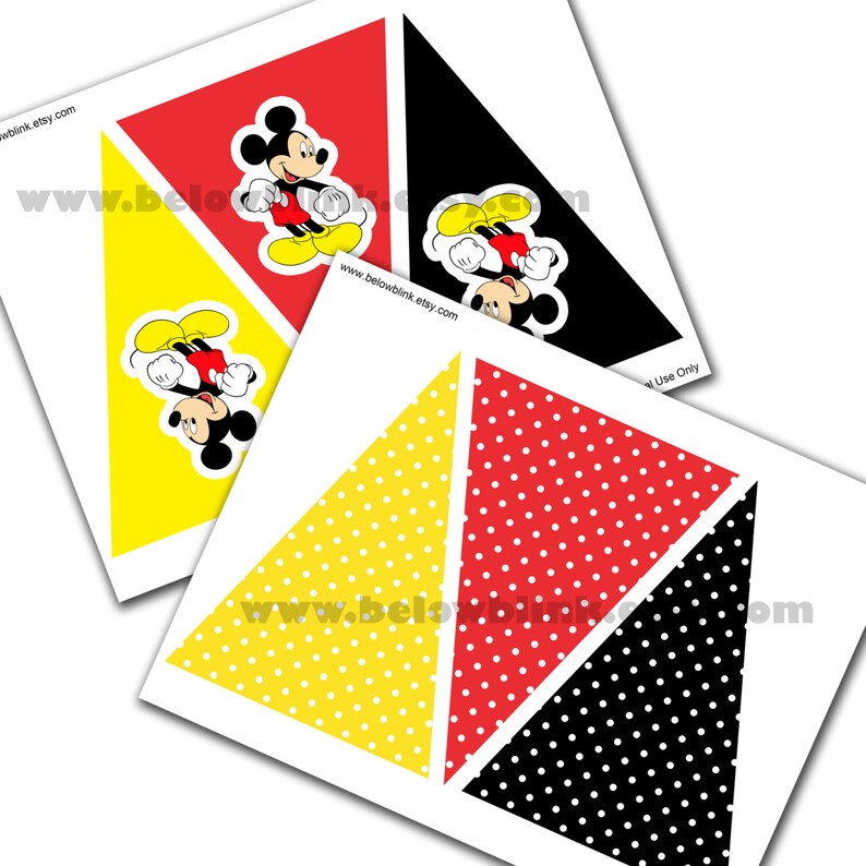 Mickey Mouse Banner Mickey Mouse Printable Party Banner - Etsy