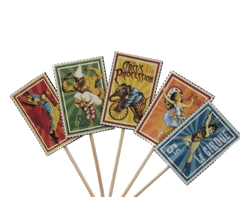 24 Le Cirque Wizards of Wonder Party Picks, Toothpicks, Cupcake Toppers, Food Picks, Sandwich Picks No960 image 4