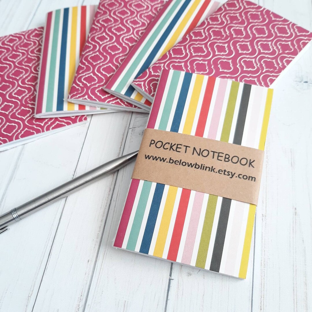 Set of 6 Pocket Notebook Stationery Gift Mini Journal Etsy
