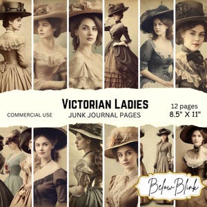 Victorian Ladies Junk Journal Printable, Victorian Women Digital Paper ...