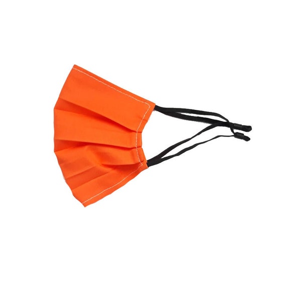 Bright Orange Face Mask adjustable elastic with filter pocket 100% cotton washable reusable breathable protection cloth mask adult size Il_570xn