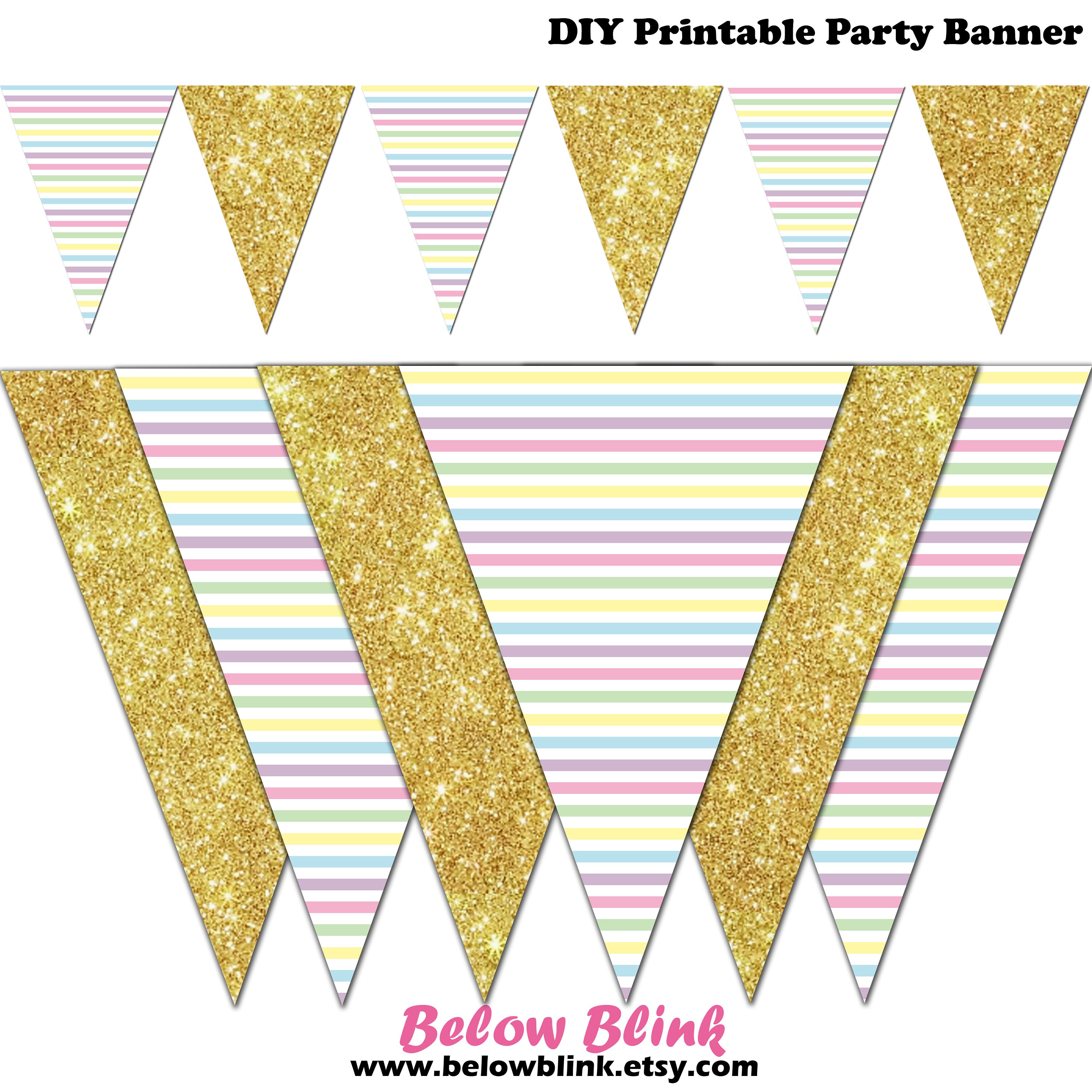 unicorn banner gold printable banner unicorn party pennant etsy singapore