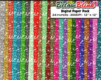 Red Blue Yellow GLITTER MIX Digital Papers 30 Pieces - Etsy